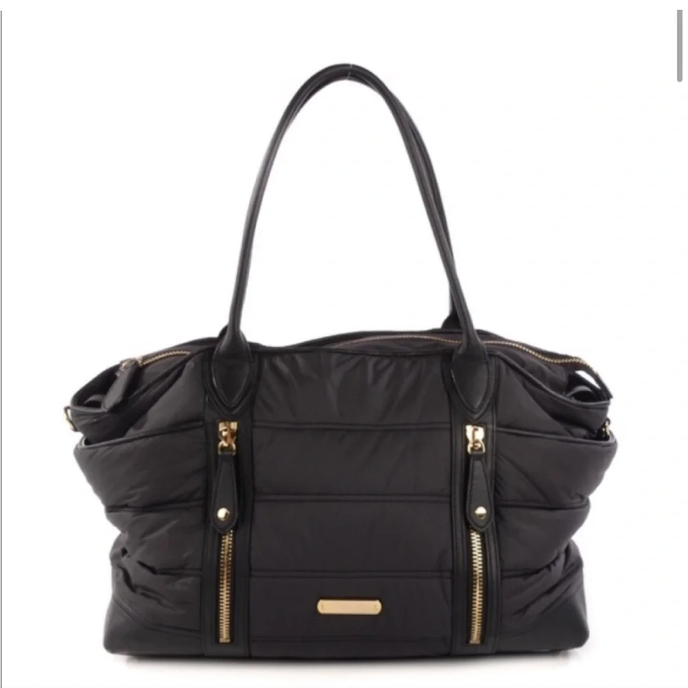 Burberry Black Baby Bag with Quilted Design and Gold Accents